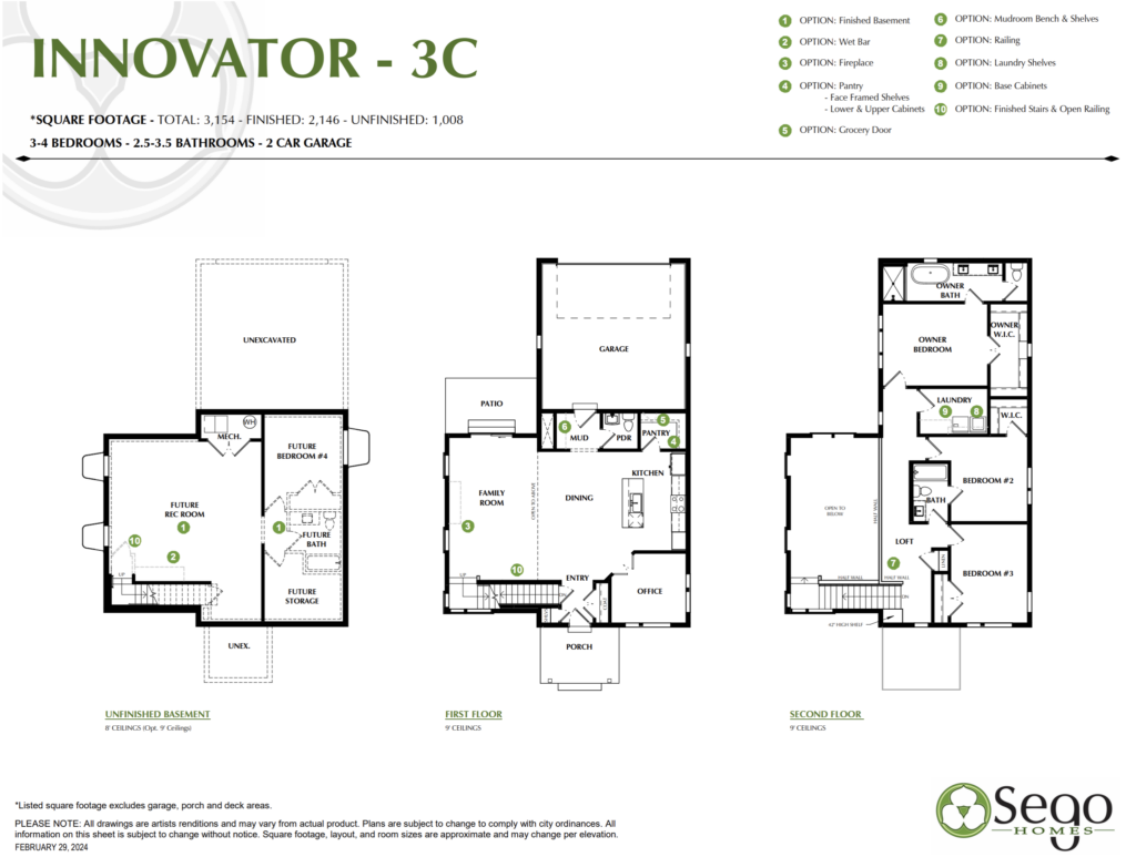 Discover the innovator's dream in Cascade Village: a floor plan featuring a 3-bedroom, 2.5-bath home with a spacious 2-car garage and multiple layout options.